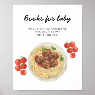 Affiche Livres de douche de bébé Little Meatball Baby