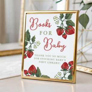Affiche Livres de Fête de Naissance Bébé Fraise pour Bébé