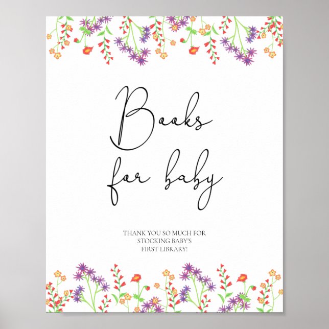 Affiche Livres de fleurs sauvages pour bébé (Devant)