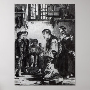 Affiche Livres de John enseignant des enfants dans sa