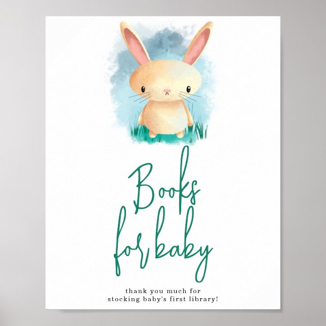 Affiche Livres de lapin mignons pour bébé (Devant)