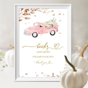 Affiche Livres de l'automne sur la citrouille pour bébé à