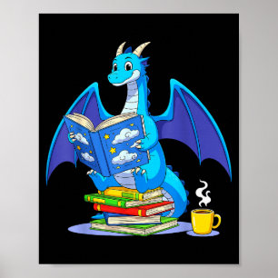 Affiche Livres de lecture cool Livre de dragon Amateur de