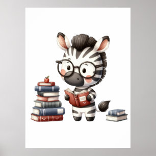 Affiche Livres de lecture Zèbre.