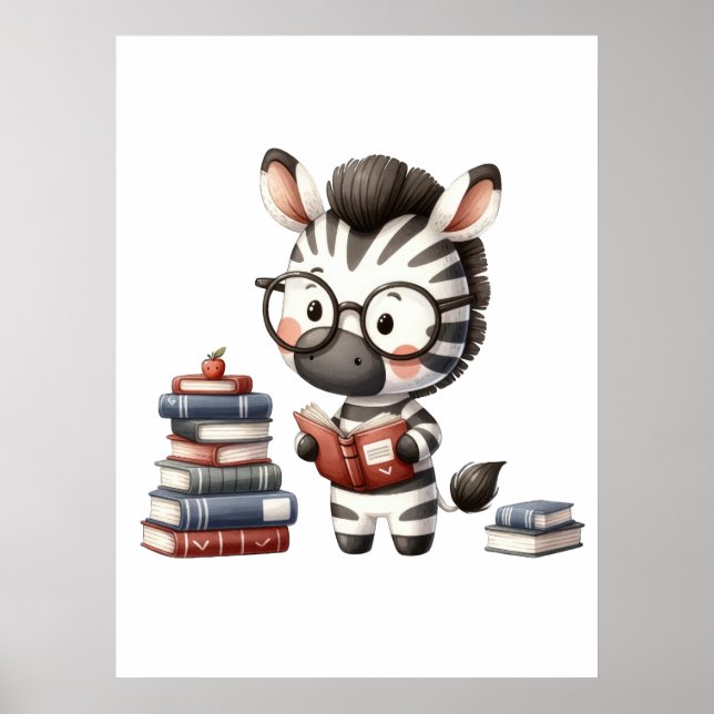 Affiche Livres de lecture Zèbre. (Devant)