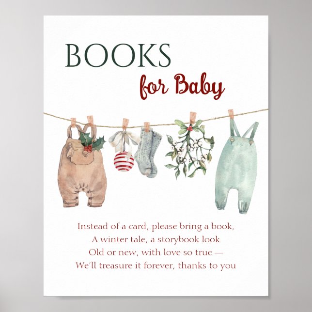 Affiche Livres de vêtements de Noël pour bébé  (Devant)