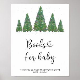Affiche Livres d'hiver à l'aquarelle pour bébé