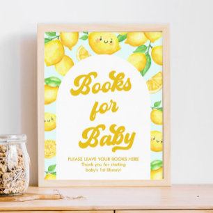 Affiche Livres en Baby shower citron pour bébé