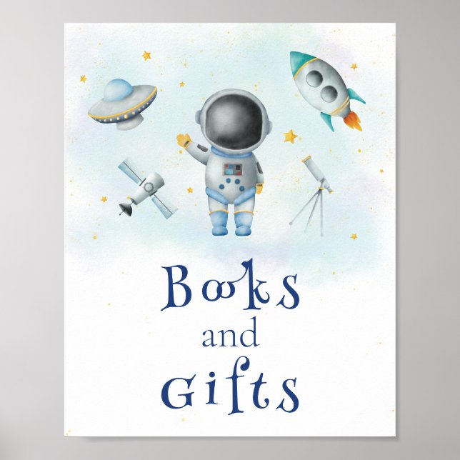 Affiche Livres et cadeaux Astronaute spatiale Stars de poc (Devant)