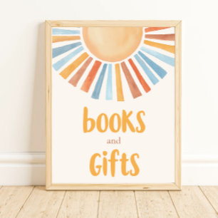 Affiche Livres et cadeaux boho sunshine tones muettes post