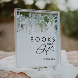 Affiche Livres et Cadeaux de Baby Shower de la Verdure Mod