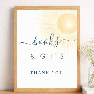 Affiche Livres et Cadeaux de Baby Shower Sunshine Panneau