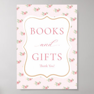 Affiche Livres et Cadeaux de Baby Shower Tea Party