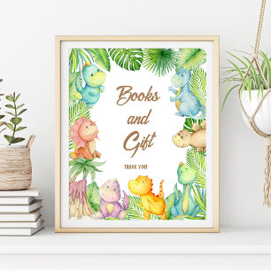 Affiche Livres et Cadeaux de Bébé Dinosaure