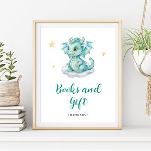 Affiche Livres et Cadeaux de Bébé Dragon Mignon