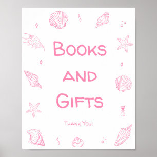 Affiche Livres et Cadeaux de Fête de Naissance sur la Plag
