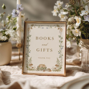 Affiche Livres et Cadeaux de Fête de Naissance Thème Forêt