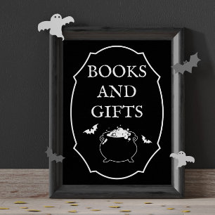 Affiche Livres et Cadeaux de Fête Prénatale d'Halloween po