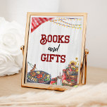 Affiche Livres et cadeaux Jardin barbecue Baby shower rust<br><div class="desc">Livres et cadeaux BBQ Jardin Rustique Poster Baby shower.</div>