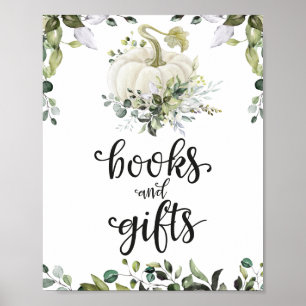Affiche Livres et Cadeaux Panneau de Baby Shower avec Verd