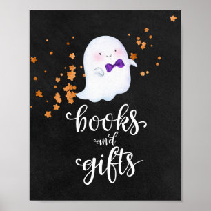 Affiche Livres et Cadeaux Panneau Fête Prénatale Halloween
