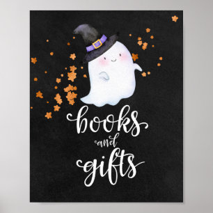 Affiche Livres et Cadeaux Panneau Fête Prénatale Halloween