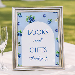 Affiche Livres et Cadeaux pour Baby Shower sur le thème de