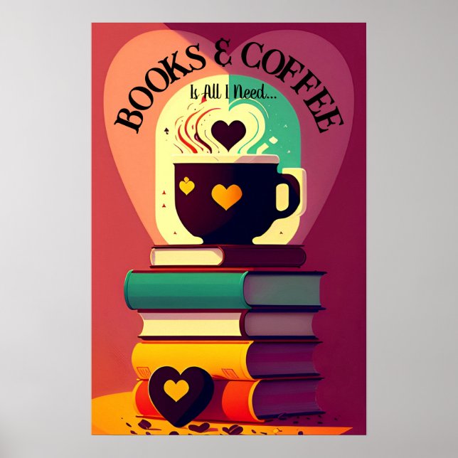 Affiche Livres Et Café (Devant)