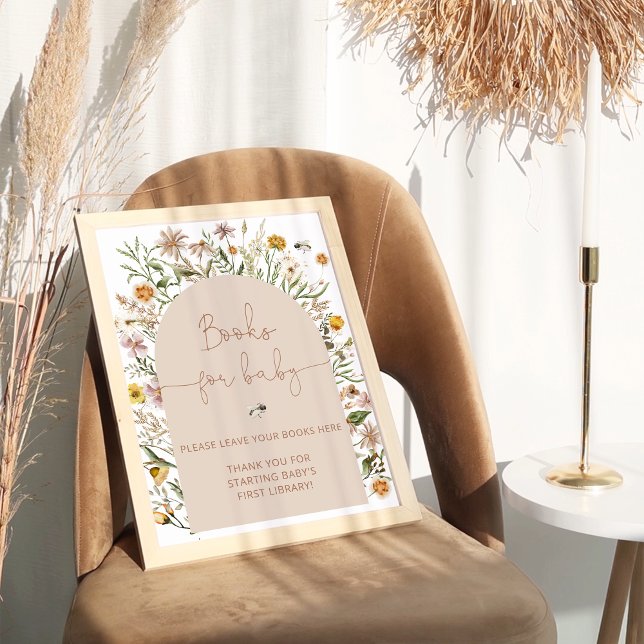 Affiche Livres Fleurs sauvages Boho pour bébé (Créateur téléchargé)