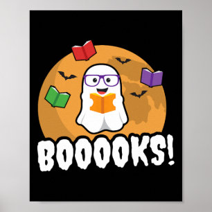 Affiche Livres Ghost Boo Lire Livres Bibliothèque Cadeau F