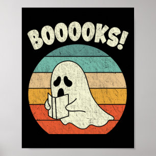 Affiche Livres Ghost Halloween Vintage enseignant livre Li