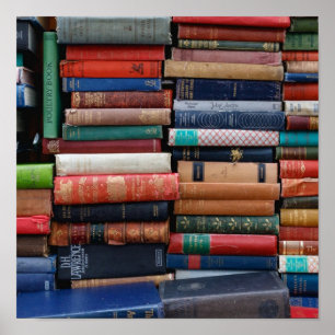 Affiche Livres Lire l'amour vieux livres