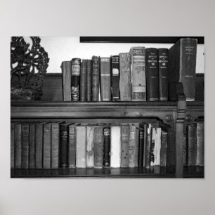 Affiche Livres noirs et blancs de cru de photo