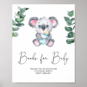 Affiche Livres Ourson Koala pour bébé