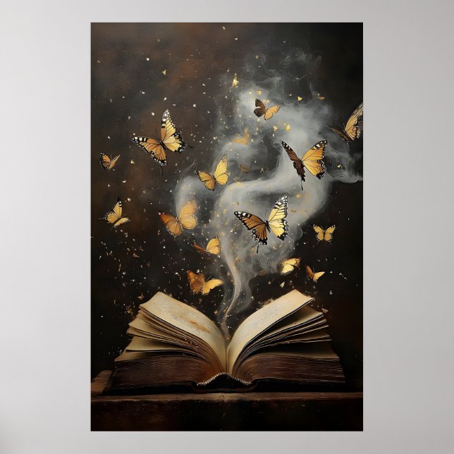 Affiche Livres papillons impression, librairie nature vint (Devant)