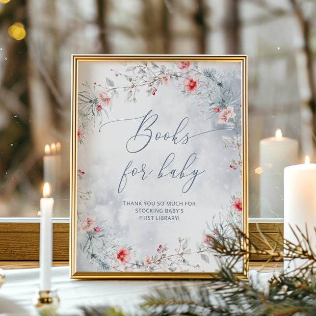 Affiche Livres pour bébé Couronne de Noël bleue poussiéreu (Créateur téléchargé)