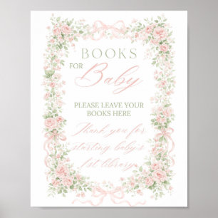 Affiche Livres pour bébé fille bébé en fleurs à nœud flora