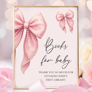 Affiche Livres pour bébé pour la Baby Shower Fille Arc-en-
