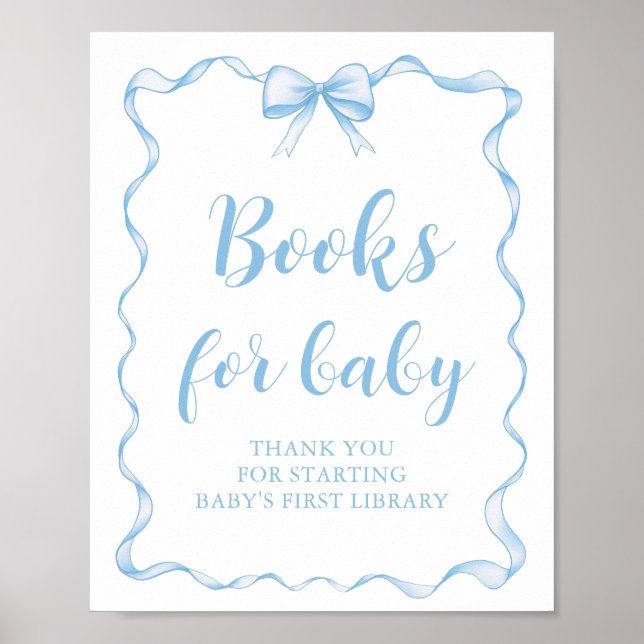 Affiche Livres pour bébé pour une Baby Shower avec un thèm (Devant)