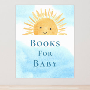 Affiche Livres Pour Bébé Signe Baby shower Soleil-Thème