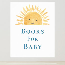 Affiche Livres Pour Bébé Signe Baby shower Soleil-Thème