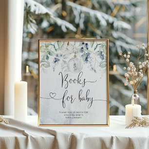 Affiche Livres pour bébé signe. Livres bleu hiver pour béb