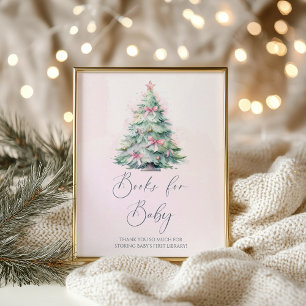 Affiche Livres pour bébé signe Livres roses d'hiver pour b