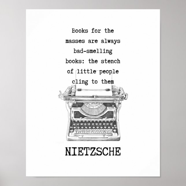 Affiche LIVRES pour les masses STINK citation de Nietzsche (Devant)