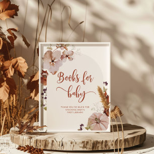 Affiche Livres rustiques de citrouille automne pour bébé p