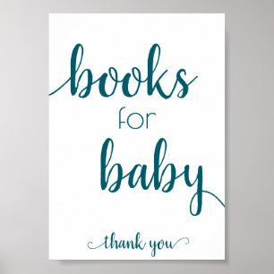 Affiche Livres simples pour bébé Dropoff Turquoise Aqua