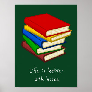 Affiche Livres slogan salle de classe ou salle d'enfant de