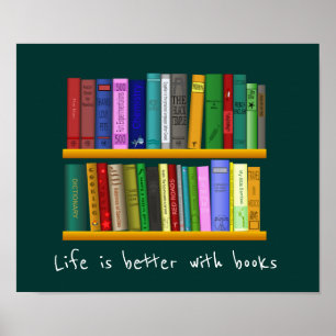 Affiche Livres slogan salle de classe ou salle d'enfant de