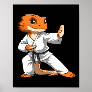 Affiche Lizard Karate Les Propriétaires De Dragon Porté Dr