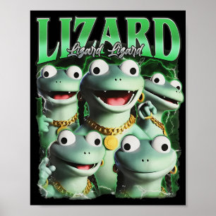 Affiche Lizard Lizard Lizard Funny meme Lizard Bootleg Wei